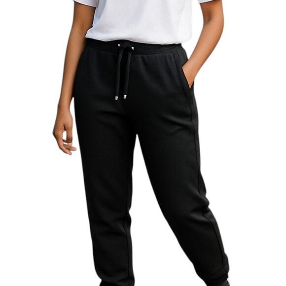 La Miel Sweatpants Size Large Black Pull On Pockets Drawstring and Elastic Waist - Picture 1 of 6